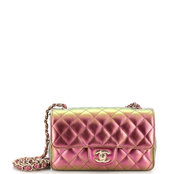 Chanel Classic Single Flap Bag Quilted Iridescent Lambskin Mini