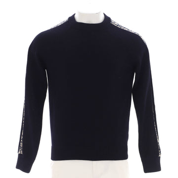 Christian Dior Men's Oblique Trim Crewneck Sweater Cotton