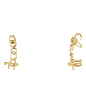 Coco Script Climber Earrings Metal with Crystals