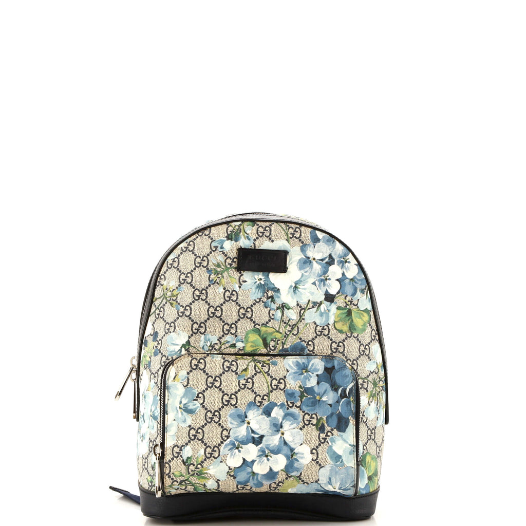 gucci bloom mini backpack Zip Pocket Blooms Print GG Coated Canvas Small 293694 Color:Pink & Yellow Handbags & Accessories Apparel Gilbert But May Show Slight