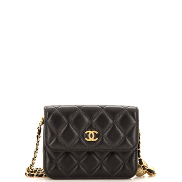 Chanel Pearl Crush Flap Clutch with Chain Quilted Lambskin Mini