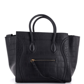 Celine Phantom Bag Crocodile Embossed Leather Medium