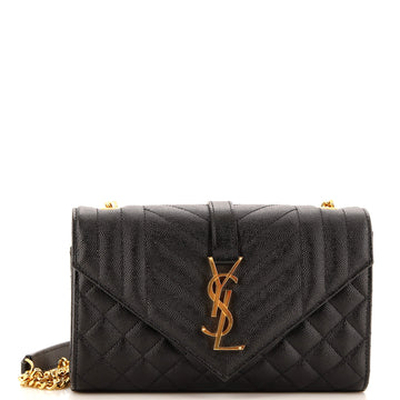 Saint Laurent Classic Monogram Envelope Satchel Mixed Matelasse Leather Medium