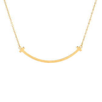 Tiffany & Co. T Smile Pendant Necklace 18K Rose Gold Small