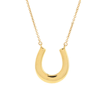 Tiffany & Co. 1837 Horseshoe Pendant Necklace 18K Yellow Gold