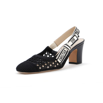 Christian Dior Women's Dior & Moi Slingback Pumps Cannage Embroidered Mesh
