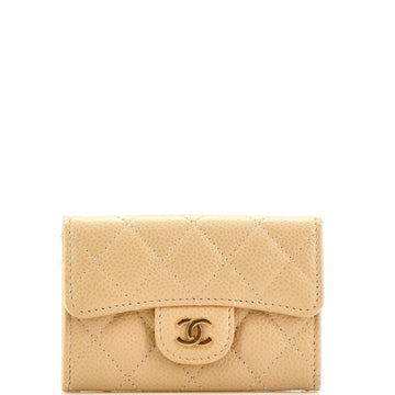 Chanel Classic Flap Card Case Quilted Caviar
