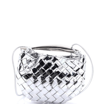 Bottega Veneta Sardine Top Handle Bag Metallic Leather Mini