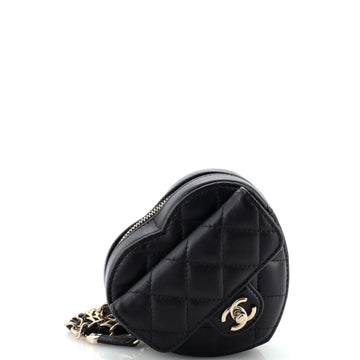 Chanel CC in Love Heart Belt Bag Quilted Lambskin