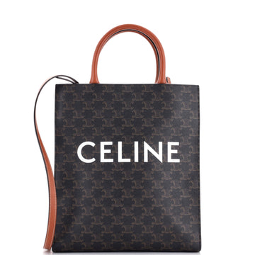 Celine Vertical Cabas Tote Triomphe Coated Canvas Small