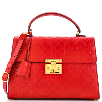 Gucci Padlock Top Handle Bag Guccissima Leather Medium