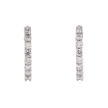Roberto Coin Petite Inside Out Hoop Earrings 18K White Gold and Diamonds