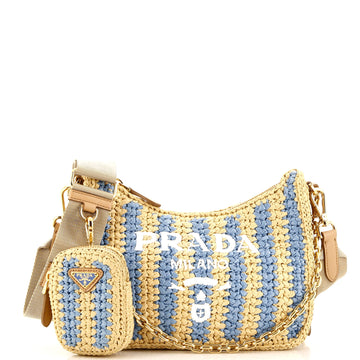Prada Re-Edition 2005 Shoulder Bag Raffia Small