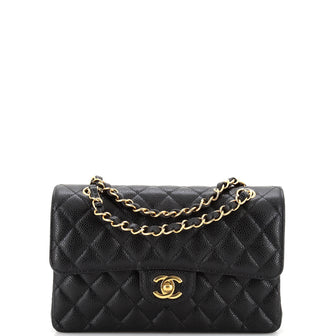 Chanel Classic Double Flap Bag Quilted Caviar Small