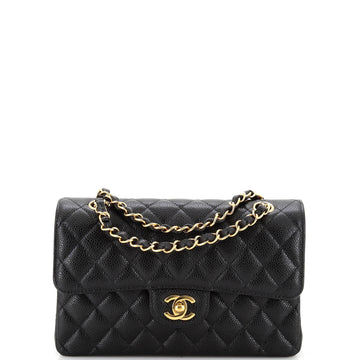Chanel Classic Double Flap Bag Quilted Caviar Small