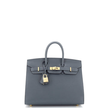 Hermes Birkin Sellier Bag Grey Epsom with Permabrass Hardware 25