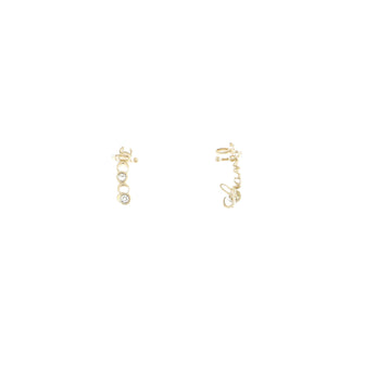 Chanel Coco Script Climber Earrings Metal with Crystals