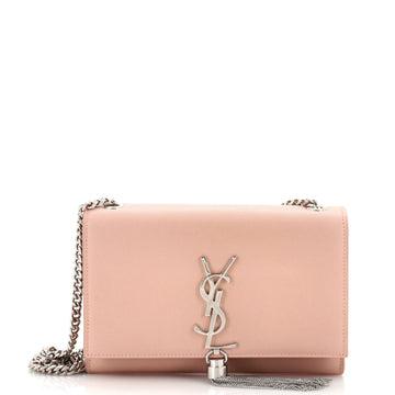 Saint Laurent Classic Monogram Tassel Crossbody Bag Grainy Leather Small