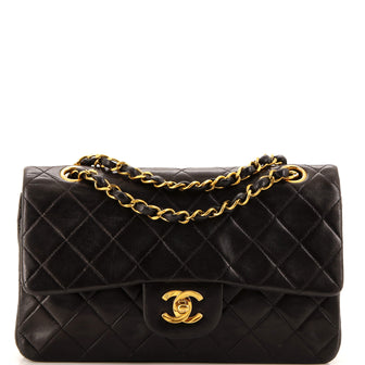 Chanel Vintage Classic Double Flap Bag Quilted Lambskin Small