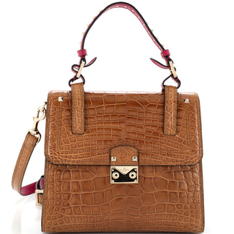 Valentino Garavani Cabana Top Handle Flap Bag Alligator Large
