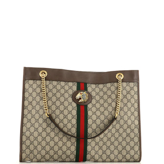 Gucci Rajah Chain Tote GG Coated Canvas Large