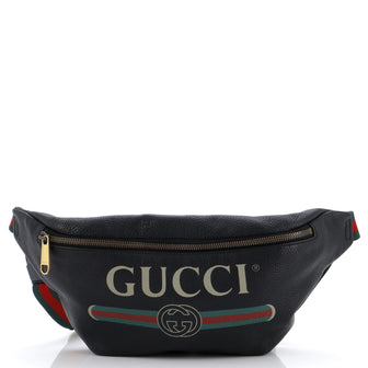 Gucci Logo Belt Bag Printed Leather Medium