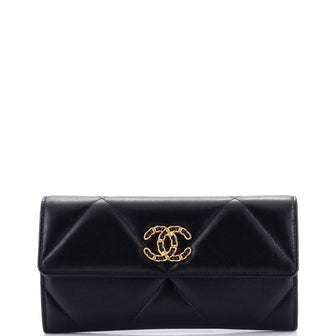 Chanel 19 Flap Wallet Quilted Lambskin Long