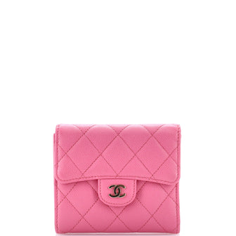 Chanel CC Compact Classic Flap Wallet Quilted Caviar