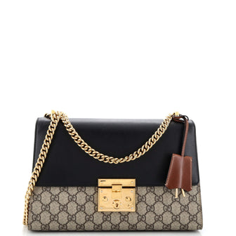 Gucci Padlock Shoulder Bag GG Coated Canvas and Leather Medium