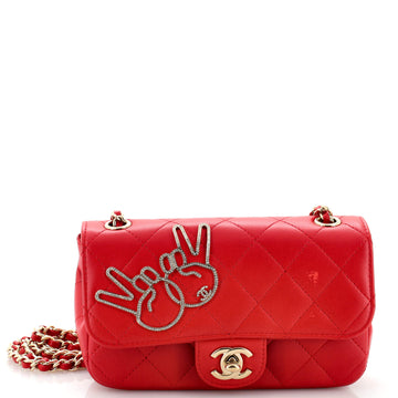 Chanel Emoticon Classic Single Flap Bag Quilted Lambskin Extra Mini