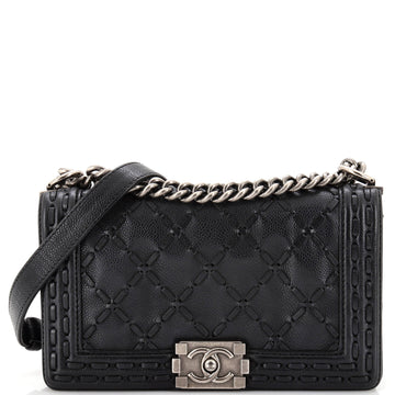 Chanel Paris-Dallas Boy Flap Bag Whipstitch Caviar Old Medium