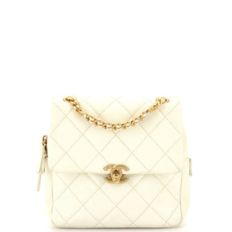 Chanel Chain Melody Flap Backpack Quilted Caviar Small