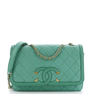 Chanel Filigree Flap Bag Quilted Caviar Small