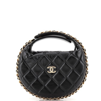 Chanel Chain Around Hobo Pouch Quilted Lambskin Mini
