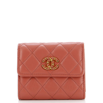 Chanel 19 Trifold Wallet Quilted Leather Small