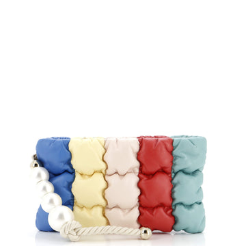 Chanel Pearl CC Clutch Quilted Padded Lambskin Medium