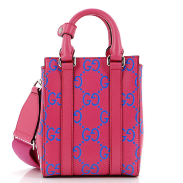Gucci Vertical Tote GG Embossed Perforated Leather Mini