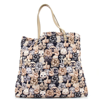 Chanel Emoticon Shopping Tote Printed Nylon Small