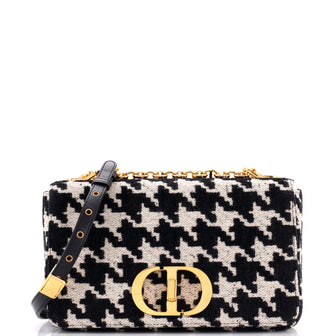 Christian Dior Caro Bag Macro-Houndstooth Fabric Medium