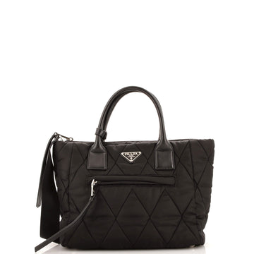 Prada Bomber Convertible Tote Quilted Tessuto Small