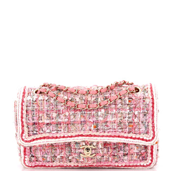 Chanel Paris-Hamburg Classic Single Flap Bag Braided Quilted Tweed Medium