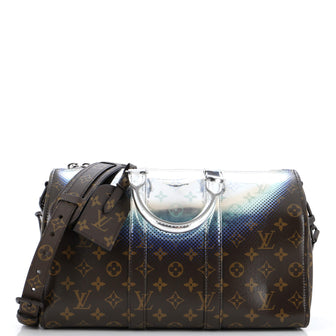 Louis Vuitton Keepall Bandouliere Bag Limited Edition Metallic Nebula Monogram Canvas 35