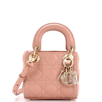 Christian Dior Lady Dior NM Bag Cannage Quilt Lambskin Micro