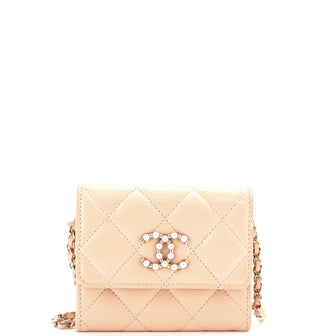 Chanel Coco Candy Card Holder on Chain Quilted Caviar