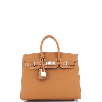 Hermes Birkin Sellier Bag Brown Epsom with Palladium Hardware 25