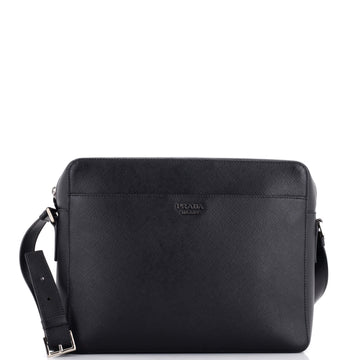 Prada Front Pocket Messenger Bag Saffiano Leather Medium