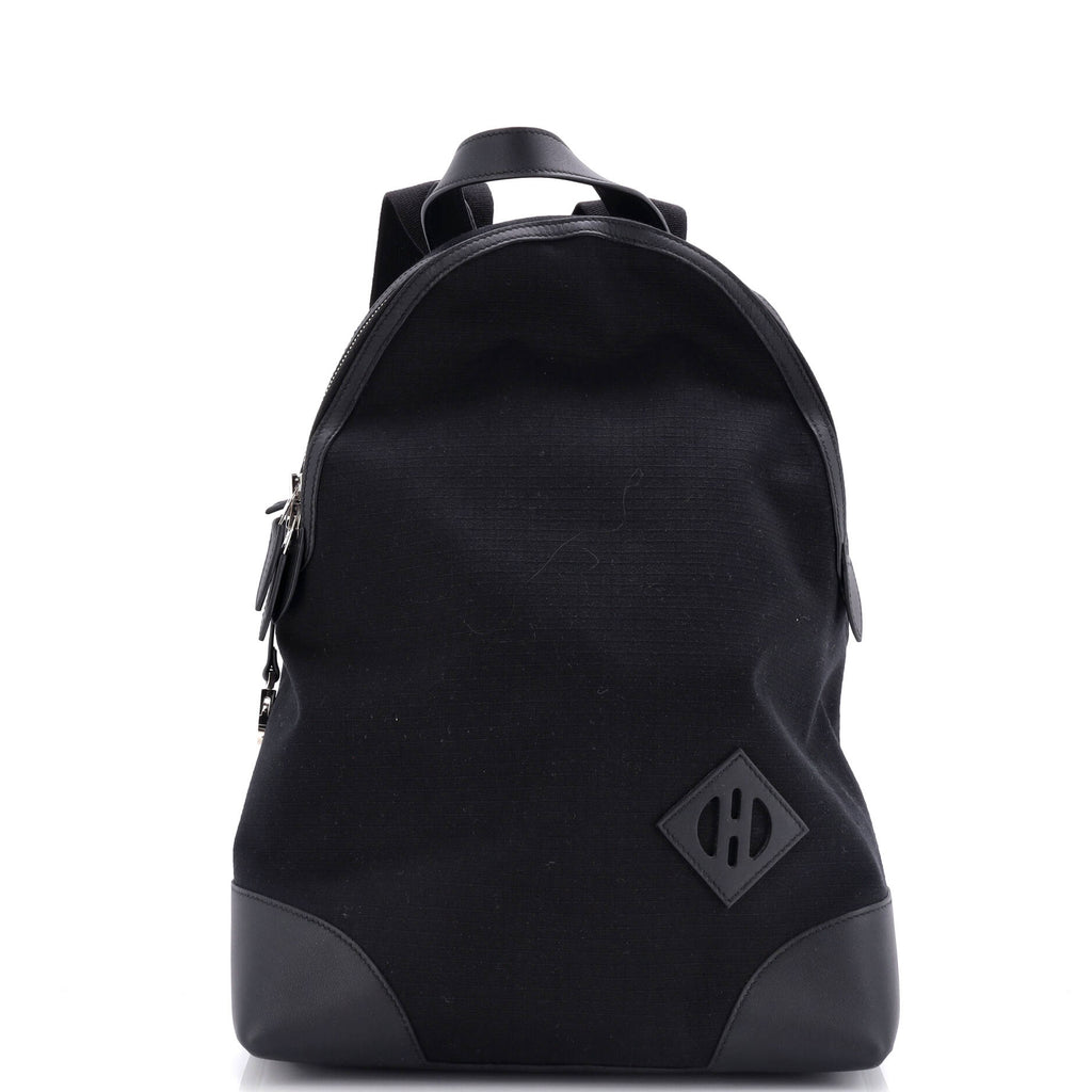 Hermes Allback Backpack Bivouac Toile with Leather Black  display picture 3