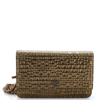 Chanel Wallet on Chain Embossed Aged Lambskin