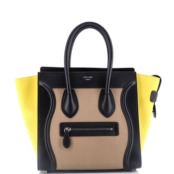 Celine Tricolor Luggage Bag Leather Micro
