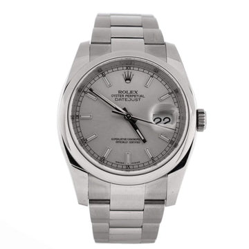 Rolex Oyster Perpetual Datejust Automatic Watch Stainless Steel 36